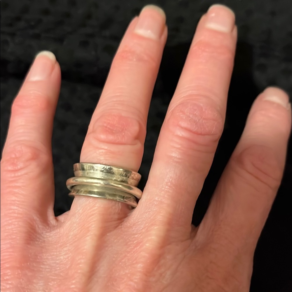 Silver Ring with a movable ring